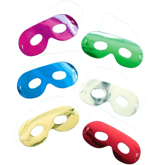 Unique Party Favors Foil Masks - Pack of 8