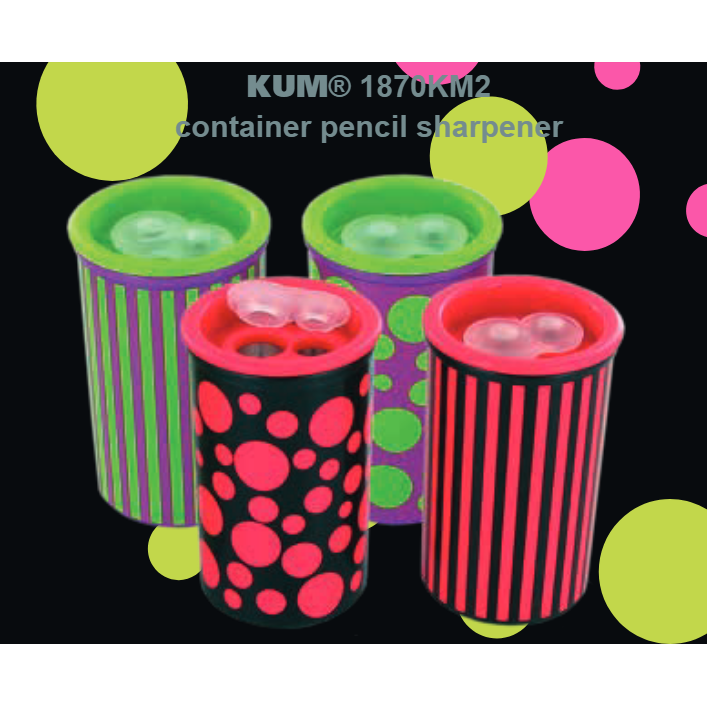 Kum Pencil Sharpener Twin Blades Neon Hard Barrel