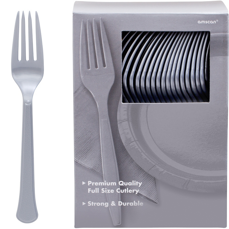 Amscan Big Party Cutlery Pack Silver - Pack of 100