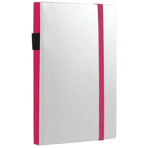 Notes & Dabbles Flynn Lined Notebook Journal Hard Cover White with Pen Holder - A5