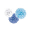 Amscan Blue & White Fluffy Decorations - Pack of 3