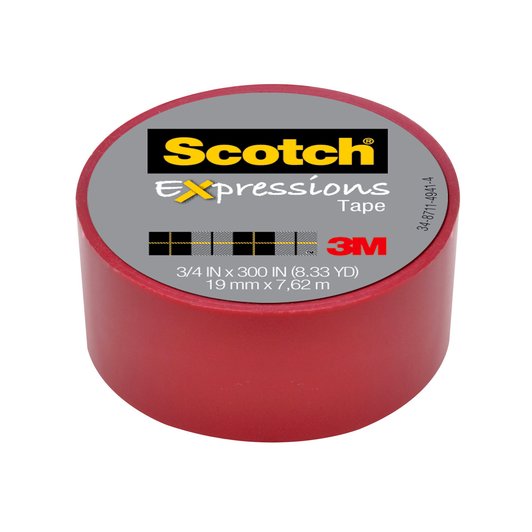 3M Scotch Expressions Washi Tape 19mm x 7.62 m  - Red