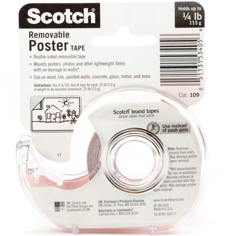 3M Scotch® Removable Double Sided Poster Tape 19mmx 3.8m - Dispenser