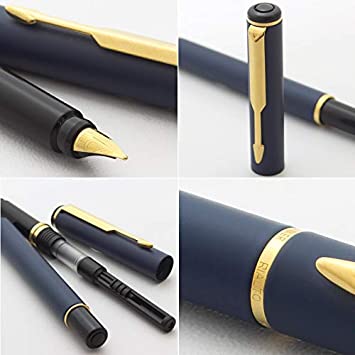 Parker Rialto 88 GT Navy Blue Gold Plated Fountain & Ballpoint Pen set - Parker Collector's