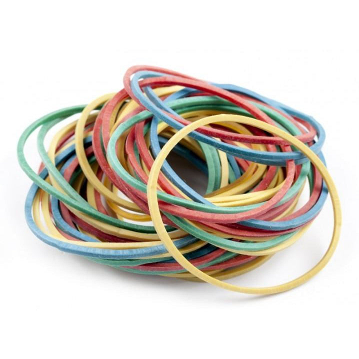 Eagle Rubber Bands 2mmx65mm Assorted Colours - 100g