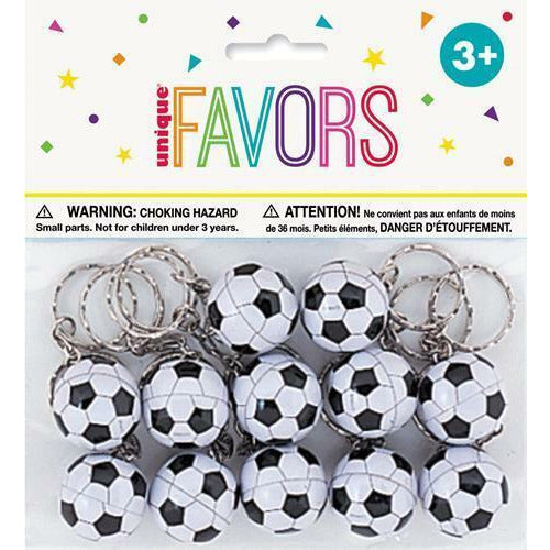 Unique Party Favors Soccer Ball Keychains - Pack of 12