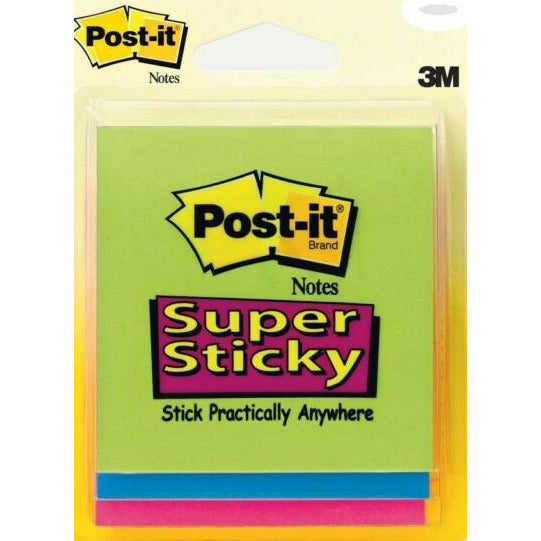 3M Post-it® Notes Super Sticky 3"x3" / Pack of 4 Colored