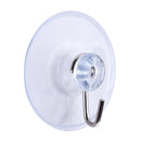 Medium Transparent Suction Cup Metal Hook 60mm - Pack of 2