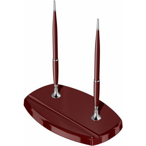 Scrikss Double Pen Stand Acrylic Base Burgundy