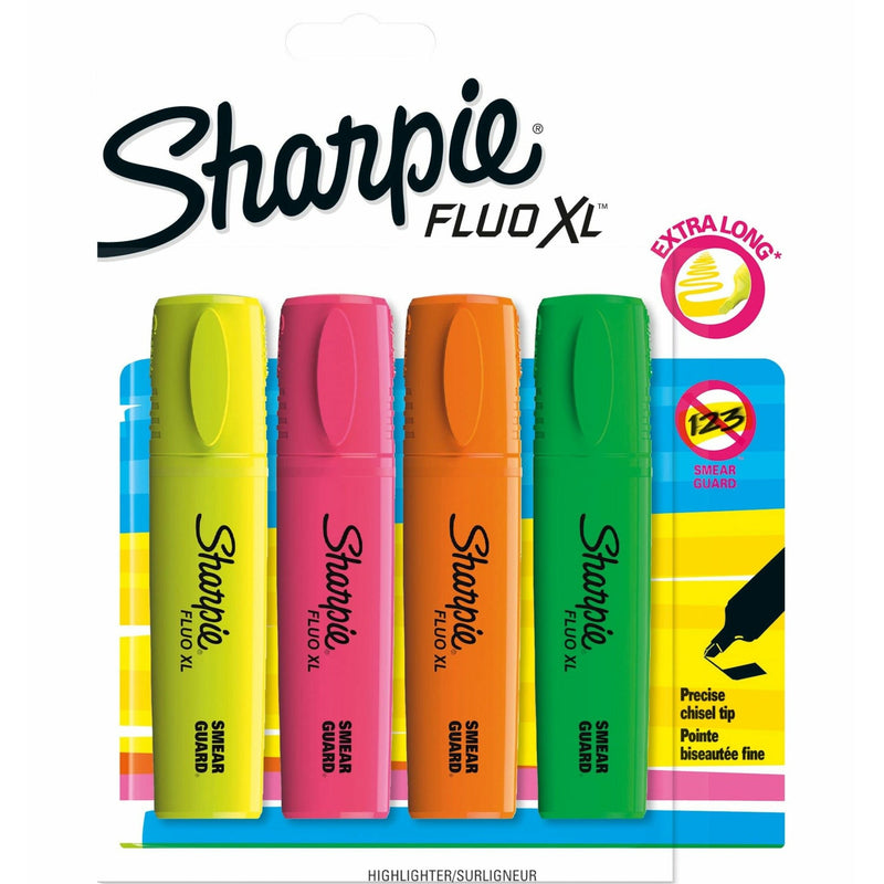Sharpie Fluo XL Chiseled Tip Highlighters - Set of 4