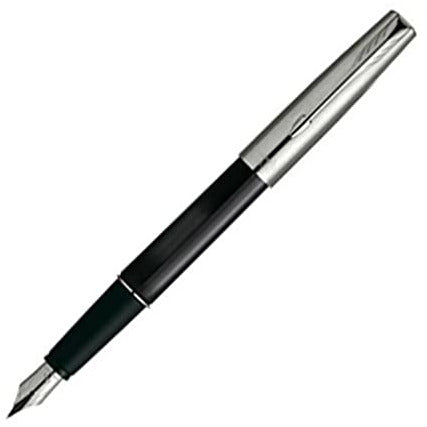 قلم باركر فرونتير ريشة اسود شفاف كروم + مقلمة 