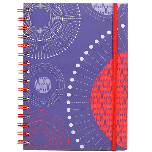 Inspira Botanical Spiral A5 Notebook with Elastic Band - 96 Sheets - Ruled