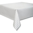 Unique Plastic Table Cover 1.37 X 2.74m Silver Quatrefoil - Rectangular