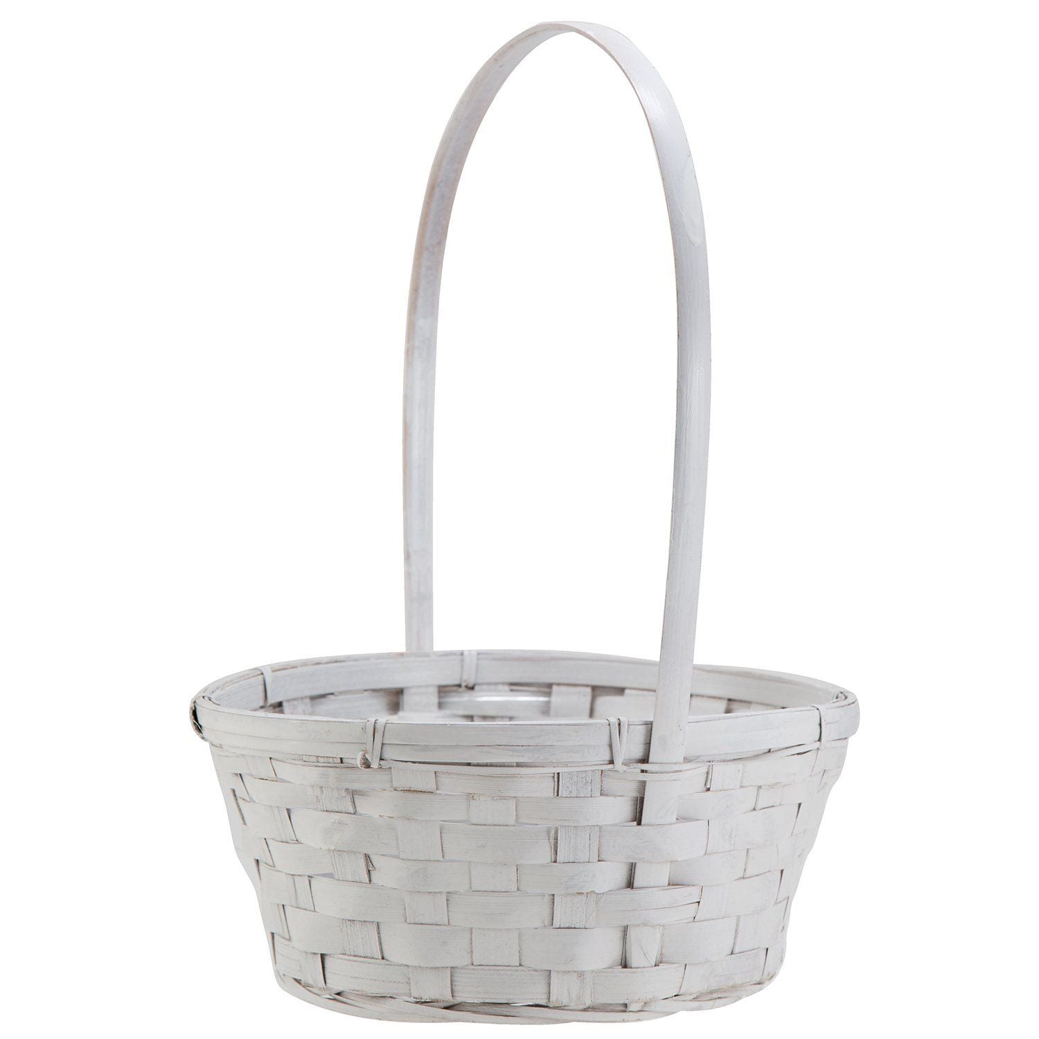 Korea Woven Plastic Easter Egg Basket Round White - Pack of 1